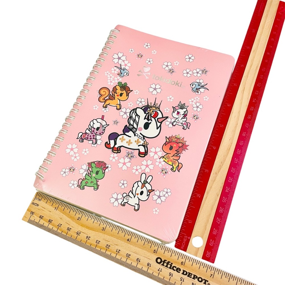 Tokidoki Unicorno Pink Spiral Notebook Writing Paper Kawaii Cherry Blossom NEW - Picture 3 of 5